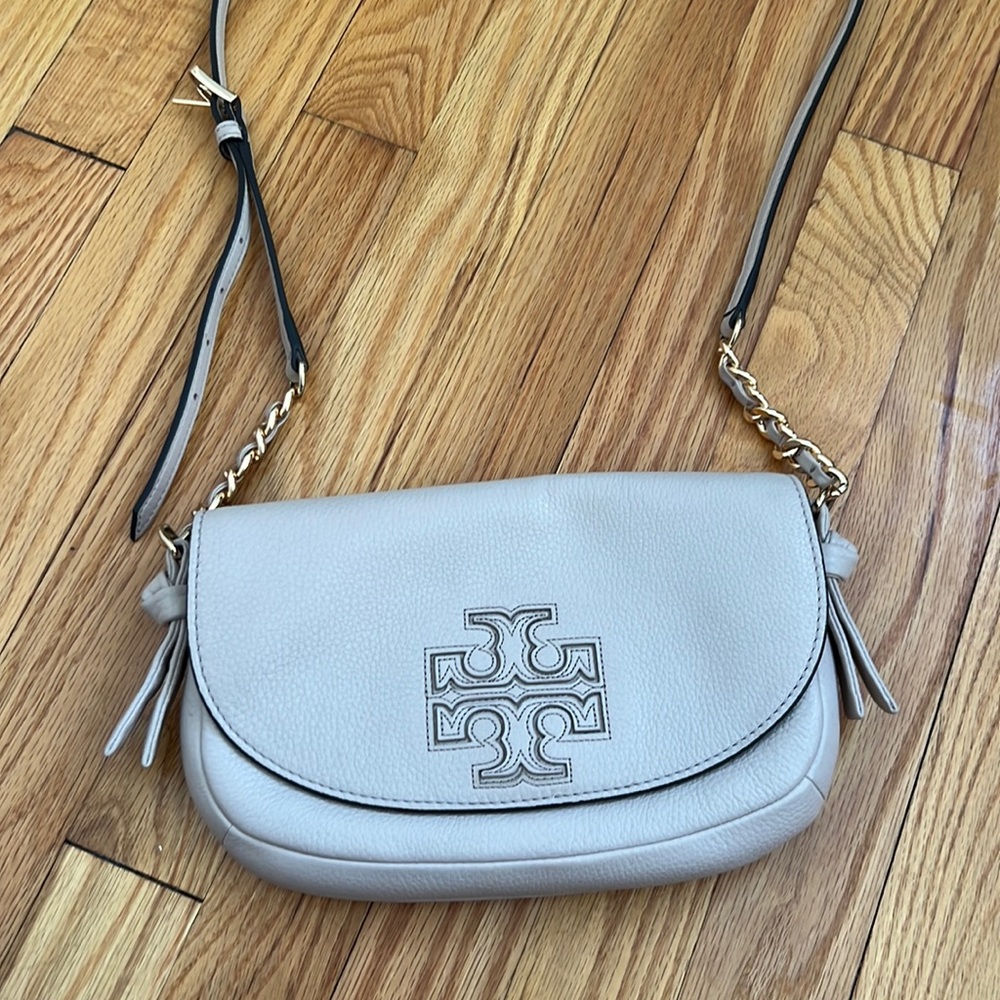 Tory Burch Mauve Pink McGraw Flap Crossbody Bag